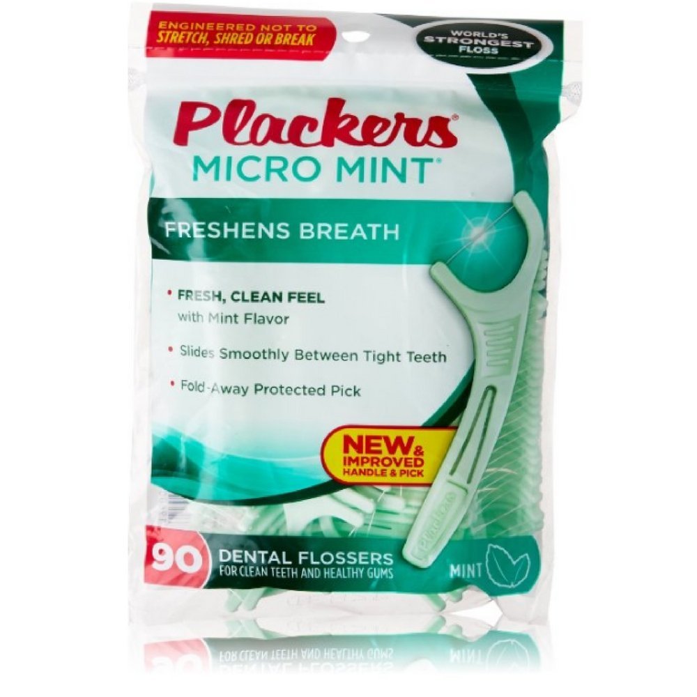 Plackers, Micro Freshens Breath Dental Flossers 90 Each, Mint, 1 Count