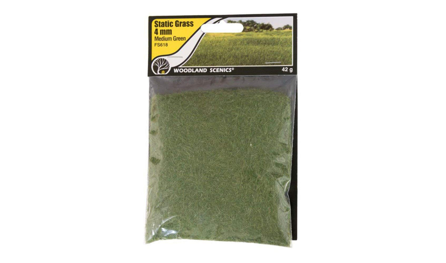 Woodland Scenics Static Grass 4mm-Medium Green -FS618